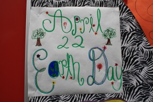 CHS supported the recognition of Earth Day on its walls. Photo by Jodie Woodward