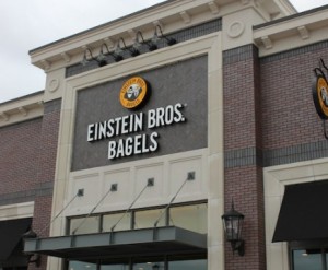 The new Einstein Bros. Bagels on S. Denton Tap Rd. Suite 100. Stop by to grab a Power Protein Bagel to start your weekend off right and a Doggie Bagel to bring home to your pooche. Photo by Mia Ford. 