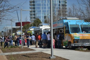 Food trucks are a daily presence at the Klyde Warren Park. Photo by Elizabeth Sims.