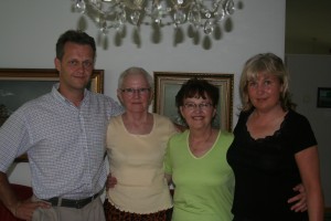 (From left to right) My father, my great aunt, my grandmother, and my dad's cousin sharing smiles at my great aunt and uncle's house in Oulu, Finland during my family vacation to Finland in the summer of 2006. 