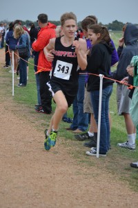 Senior Carson Vickroy finished eighth in the individual Varsity boys standings and qualified for the Region I Meet. Photo by Elizabeth Sims.