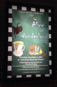 After rescheduling due to inclement weather, Eric Franklin's Take One Class perforce "Alice in Wonderland" this past thursday in the Coppell High School Black Box.