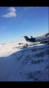 On Sunday, the airport in St. Louis was coated in snow, making it hard for senior Kayleigh Smith and her family to get home. Photo courtesy Kayleigh Smith.