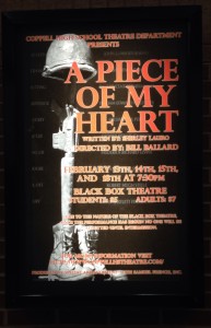 The play "A Piece of my Heart" is featured in the Black Box Theater Thursday through Friday. 