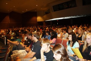 Seniors attending the assembly during third period on Wed. Sept. 30