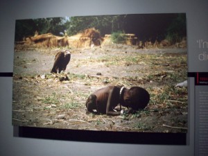 This photo, "Waiting Game for Sudanese Child", won the Putlizer in 1964.