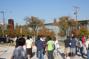 CHS students heading into the Modern Art Museum in Fort Worth.