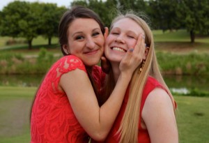 Editor-in-Chief Kristen Shepard (left) and managing editor Christina Burke (right) pose for a photo that accurately depicts their friendship. Photo by Sophie Nauyokas.