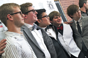 At the CHS Film Festival on Monday evening, the members of Wicked Cricket Studios pose on the red carpet, which they walked to answer questions about their film "The Mammoth Affray" which premiered at the festival. Photo by Regan Sullivan.