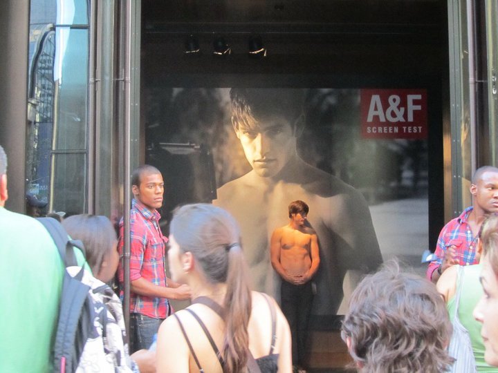 A model in New York City has a screen test to see if he can become an Abercrombie & Fitch model. Comments from the company's CEO Mike Jeffries have recently been leaked. He only hires attractive employees and only wants attractive, popular people wearing his clothes. Photo by Nikki Dabney.