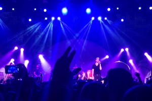 Imagine Dragons vocalist Dan Reynolds entertains a crowd of hundreds Saturday night. Photo courtesy Carlie Russell