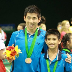 Senior Aston Khor celebrates earning a spot on team USA for the World Junior Badminton Championships.