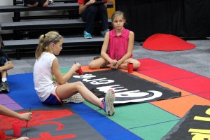 Students at Cottonwood Creek Elementary paint a back drop for their play "Lights, Camera, Action!" during a Genius Hour. Photo by Alyssa Frost.