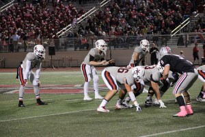 Junior quarterback Skylar Bonneau takes snap against the Marcus Marauders in the Cowboys 41-3 win on Friday, October 25