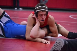 Junior Jesse McPherson was one of 23 Coppell Wrestlers that finished at the top four in the  District 5-5A tournament that was held at Colleyville Heritage High School. Photo courtesy Coppell Wrestling. 