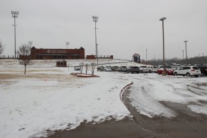 Feb. 6, On Thursday, Coppell was hit with snow flurries covering the campus in white. School continued as usual all day. Photo by Sandy Iyer.