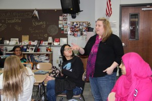 Coppell High School English teacher and "Good Morning Texas" Teacher of the Month, Melanie Ringman, teaches her english class on Feb. 11. Photo by Shannon Wilkinson