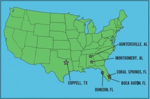 Locations of places Nicoll has lived. Graphic by Josh Martin
