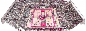 An proposed architectural rendering of the new arena's interior. The arena, part of the bond package that passed in May 2013, is expected to hold 2,600 people. Photo courtesy of Sid Grant.