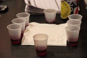 GracePoint substitutes grape juice for wine, which holds symbolic significance, during their first ever Seder Meal at the Gracepoint student center in Coppell on April 16. The meal was used to educate the youth on Jewish Passover traditions. Photo by Jena Seidemann. 