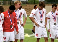 Coppell Cowboys Soccer Team disappointed after the tough 3-0 loss to Fort Bent Clements. Photo By Mark Slette
