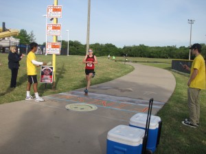 Senior Carson Vickroy finishes the Run for Life 5K first in under 16 minutes. He wanted to run the race in honor of Jonah Blackwell, who was his cross country team mate.