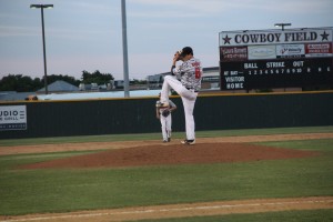 Coppell pitcher Drew Hanson threw six innings with four strikeouts in the first game against Irving Nimitz to win 5-4 on Thursday, May 1