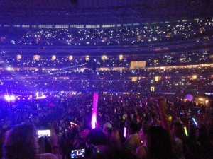 A sea of glittering lights was common inside AT&T Stadium during the slow songs in One Direction's set list as Directioners turned the flash on their phones and swung them gently back and forth to give the songs a more sentimental, heartfelt feeling. Photo by Tuulia Koponen