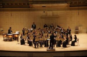 The Texas Music Educator's Association first state runner up 5A Coppell High School honor band, performed at Boston Symphony Hall during the annual spring trip on March 11. Photo Courtesy of Karen Reed.