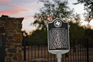 Grapevine Springs Park is home to one of Coppell’s historical markers. The farming community of Grapevine Springs was organized in present-day Grapevine Springs Park in 1832. The springs area was a campground and was apparently the location where Sam Houston signed a treaty with the local Indians. Photo by Sarah VaderPol. 