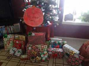 A multitude of Christmas gifts lay under the tree awaiting to be opened by the still-sleeping children of the Masurekar household.