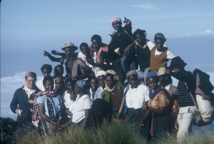 Johnson and his students climb Mt. Kenya together after finding resources and money. Photo Courtesy Lowell Johnson. 