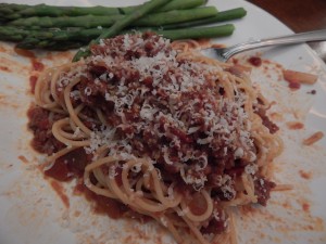 Serve this rendition to spaghetti and meat sauce as a main course to any Italian meal. Photo by Chloe Moino