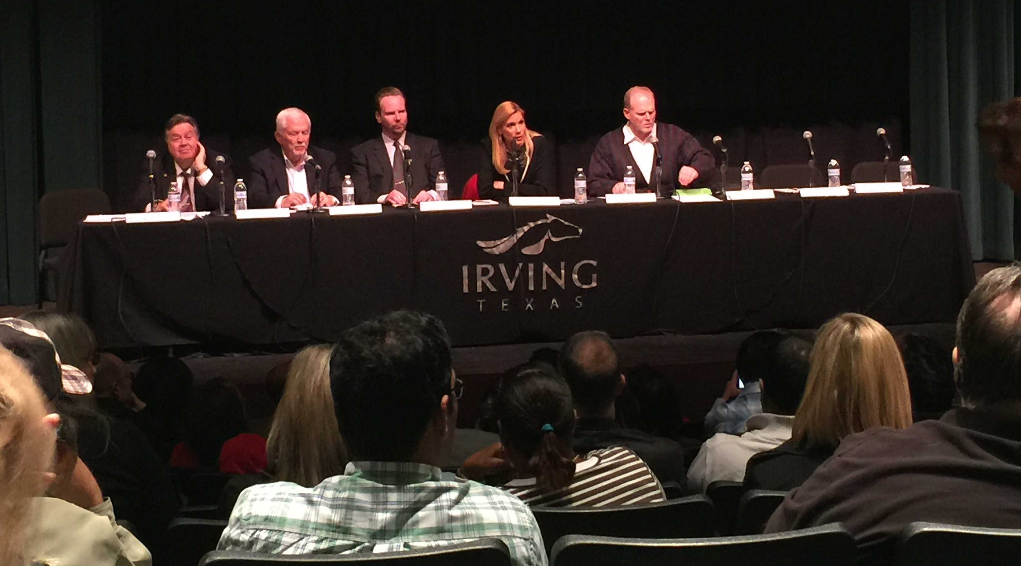 The city of Irving held a meeting at the Irving Arts center where there was a question and answer session directed at the mayor for concerned residents. Photo by Kara Hallam