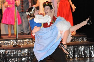 The prom king and queen  decided by the crowd were Blake, played by sophomore Ryan Storch and Inga played by sophomore Macy Johnson. Photo by Sarah Vanderpool.