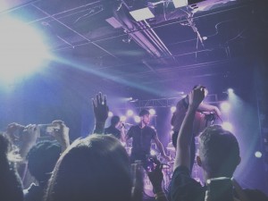 Alex Caplow, lead singer of indie band Magic Man captivates his audience with mesmerizing motion and flow throughout the band's headlining concert at the Cambridge Room at House of Blues, Dallas.