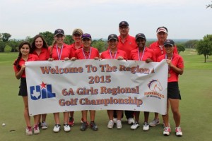The Coppell girls golf team after becoming the 6A girls regional golf champions