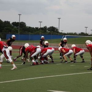 The Coppell upcoming Varsity football team had a Spring game Thursday night at Coppell High School. The defense played the offense. Photo by Aubrie Sisk.