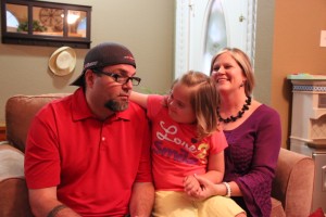 Lewisville family Randy, Reagan and Sara Robinette are thankful for Spirit Horse Therapeutic Center. Reagan has taken lessons for four years and has gained confidence and balance. Photo by Mallorie Munoz. 