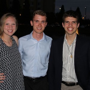 Coppell High School senior camp counselor Sierra Latshaw poses with director Sean Russell and board member Eric Gibbons (left to right). The three serve as current leaders and instructors for new members of SeaWorld camp. Photo courtesy Sierra Latshaw.