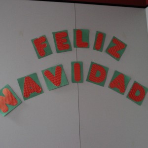Coppell High School foreign language hall puts up letters spelling “Merry Christmas” in Spanish to celebrate the holidays. Spanish teachers wish everyone a Merry Christmas and Happy New Year.