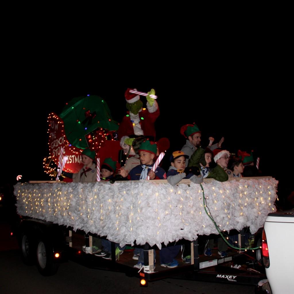 The Frisco RoughRiders float makes an appearance at the annual Coppell Holiday Parade on Dec. 5 at the Coppell Town Center plaza. The Frisco RoughRiders is the Class AA affiliate of the Texas Rangers major league baseball club. Photo by Jennifer Su.