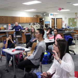 Student members of the Leo club takes a vote on what charitable project they want to partake for the month of January at the club meeting on Wednesday in room E203. The students decided on a jeans drive, which will begin after the sponsor gets the idea approved by the assistant principals, and last throughout the month of January. Photo by Ayoung Jo.