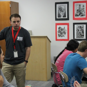 Coppell High School geometry teacher John Watkins reviews right triangles with practice work on Dec. 9. Watkins started his career teaching literature, history, theology and logic with his philosophy degree from Baylor University but soon learned he enjoyed teaching his favorite subject more.